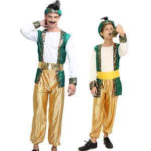 Carnaval Halloween verde musulmán Dubai jefe padre-hijo adulto hombre Medio Oriente Cosplay Rey Árabe Príncipe disfraz - Product Image 2
