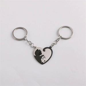 Mode métal porte-clés coeur couture Couples amoureux porte-clés correspondant Puzzle anneau saint valentin cadeau clé - Product Image 2
