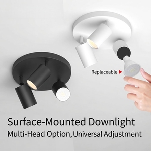 Modern White Black Aluminum <b>Surface</b> <b>Mounted</b> Adjustable Multi-Angle Rotation <b>LED</b> Spotlights 3-<b>Light</b> Ceiling Fixture IP44 - Product Image 5