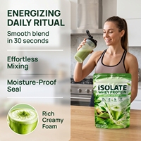 Poudre d'Isolat de Protéine de Lactosérum de Qualité Supérieure Saveur Matcha OEM Sans Sucre 25G de Protéines Protéine de Lactosérum de Bovins Nourris à l'Herbe Poudre de Matcha Latte