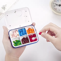 Minuterie intelligente personnalisée Mini boîte à médicaments portable Conteneur à pilules électronique Rappel de réveil à écran numérique en plastique durable
