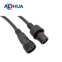 AOHUA Fournir Led PV Système Micro Onduleur Connecteur Étanche M19 3Pin Mâle Femelle Pré-câblé PVC Connecteur IP65