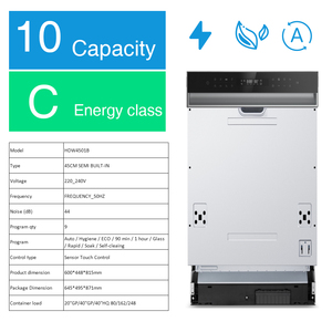 Appareils de cuisine intelligents Hyxion ECO <span class=keywords><strong>Lave</strong></span>-linge intégré de <span class=keywords><strong>45cm</strong></span> Guangdong <span class=keywords><strong>Lave</strong></span>-<span class=keywords><strong>vaisselle</strong></span> - Product Image 2