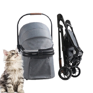 Manufacture Foldable Detachable Cat <strong>Dog</strong> Trolley Lightweight Adjustable Canopy <strong>Pet</strong> Stroller for Travel <strong>Jogger</strong> - Product Image 3