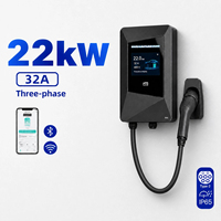 Borne de recharge murale pour VE 22 kW de qualité marine, Type 2, 32A, résistante aux inondations, pour usage domestique en climat tropical vietnamien, nouvelle, 5m, IP65, modèle Blade 380V