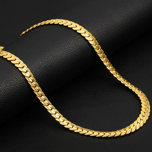 Cadena triangular de acero inoxidable para hombre, collar de cuerda lateral de serpiente, joyería chapada en oro, 4, 5, 7, 8mm de ancho, 20 pulgadas, <span class=keywords><strong>22</strong></span> pulgadas - Product Image 3