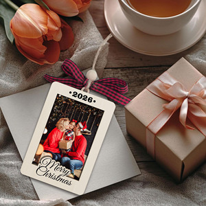 Cadre d'ornement de <span class=keywords><strong>Noël</strong></span> en bois personnalisé vintage, souvenir suspendu unique pour couples, mamans, papas, nouveau-nés, filles et garçons - Product Image 5