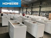 Meubles-lavabos de salle de bain traditionnels gris de 60 pouces avec étagère intégrée