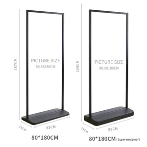 Support publicitaire extérieur BOZE en aluminium noir, minimaliste, durable, 60x160cm-80x200cm, portable, facile à assembler, pour centre commercial et exposition - Product Image 6