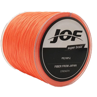 JOF 300m Ligne de pêche tressée en fibre multifilament X4 PE résistante, ligne flottante multicolore pour la pêche en lac, rivière et ruisseau