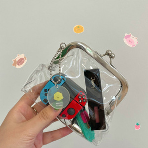 Instagram-style transparent coin purse/coin holder, PVC <b>lipstick</b> pouch, simple <b>mini</b> coin purse, metal clip card holder. - Product Image 2