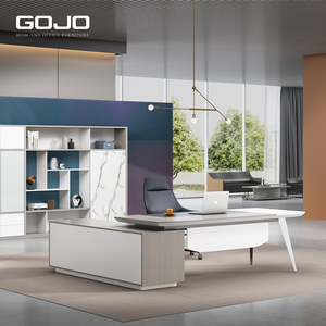 आधुनिक लक्जरी कार्यकारी कार्यालय फर्नीचर एर्गोनोमिक एल-आकार की छत डेस्क आसान असेंबली टिकाऊ कार्यकारी कंप्यूटर टेबल - Product Image 2