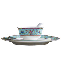 Service de table en céramique pour 6 personnes, design personnalisé, assiettes de service en porcelaine, bols à soupe, ensemble de cuillères