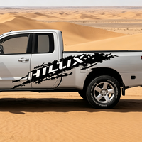 Autocollant latéral pour camion HILUX, autocollant en papier déchiré noir et blanc, décoration en vinyle imperméable pour camionnettes