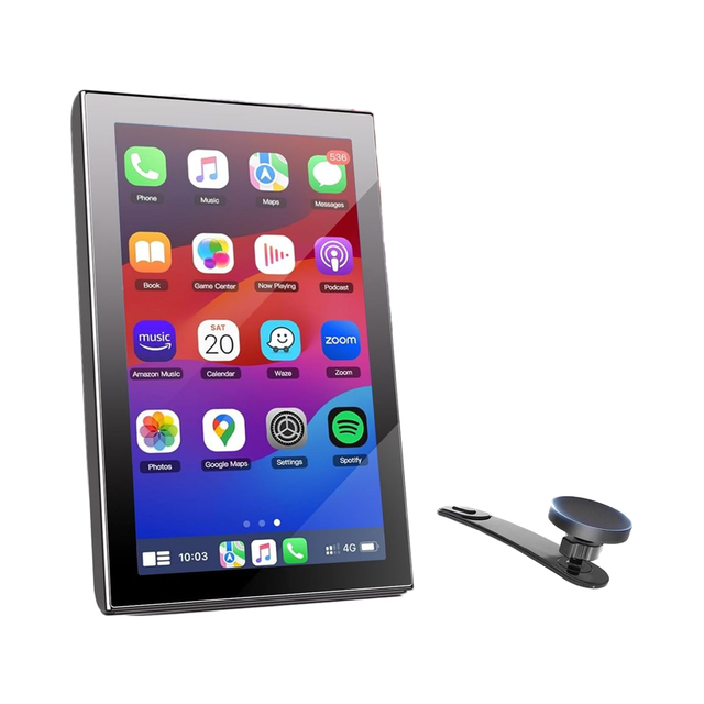 Wireless CarPlay Screen Magnetic Mount Portable Car Stereo GPS Navigation OTA Voice Assistant Compatible Apple CarPlay Android