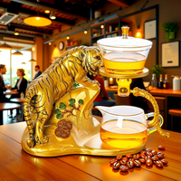 Service à thé en verre borosilicate haute résistance Tiger, pour usage domestique, avec infuseur automatique et tasse à couvercle magnétique