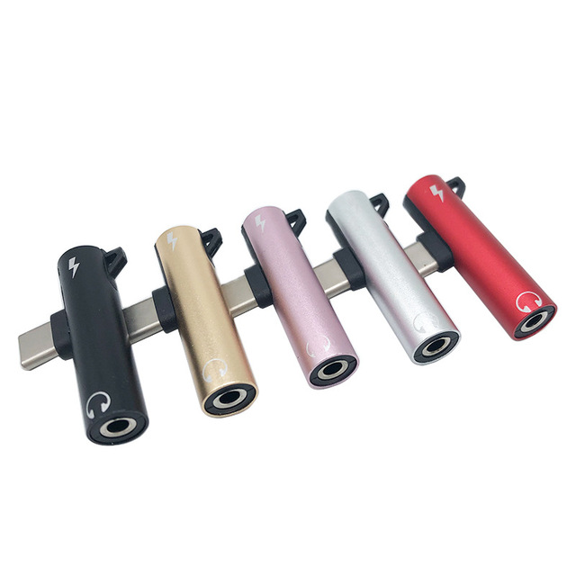 2 in 1 Type C Adapter USB-C to 3.5mm Headphone Jack Type-C Charging Port Splitter Audio Converter