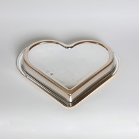 Boîte cadeau en plastique PET recyclé transparente en forme de cœur doré de luxe, réutilisable, pour tranches de gâteau, impression UV personnalisée, 0,3 mm, vente en gros