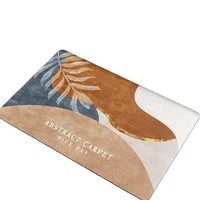 Tapis de salle de bain absorbant l'eau, motif géométrique moderne minimaliste en cercle, en caoutchouc naturel et terre de diatomée, vente en gros directe usine