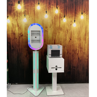 Station de photomaton portable en métal avec flight case, anneau lumineux LED RGB et logiciel de nuit pour iPad Air