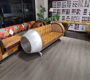 <span class=keywords><strong>Chaise</strong></span> d'avion volante vintage, siège de canapé en cuir véritable pour chambre à coucher ou hôtel, mobilier industriel de style loisirs - Product Image 2