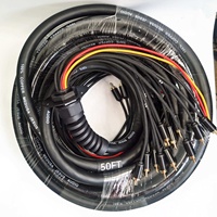 Cable de Audio RCA Numerado de 14 Canales |   Cable Multicore Profesional de 50 Pies con Funda Exterior Trenzada de PVC para Automóviles y HDTV