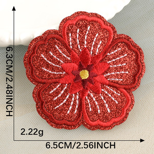 Parches de flores bordados con purpurina de colores de buena calidad para ropa de niños - Product Image 3