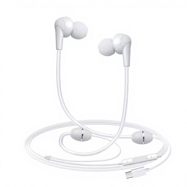 White USB Type-C Air Tube Earphones Anti-Radiation Waterproof Wired Headphones with Microphone Private Mold
