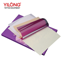 Pochoirs de tatouage temporaires Yilong de haute qualité, 100 feuilles/boîte, motif carré rose, pour machine, logo personnalisé