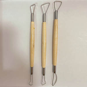 Lot de 6 outils à double face avec manche en <span class=keywords><strong>bois</strong></span> pour argile - Ensemble de <span class=keywords><strong>sculpture</strong></span> et modelage pour poterie et cire - Product Image 3