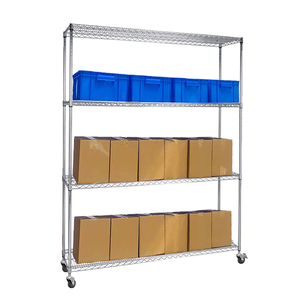 Chariot de rangement industriel à 4 niveaux pour cuisine commerciale utilitaire, étagère de préparation de commandes inclinée - Product Image 6