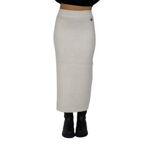 Jupe crayon beige Donna Gonna DT00313, taille haute, longueur midi, mode féminine - Product Image 1