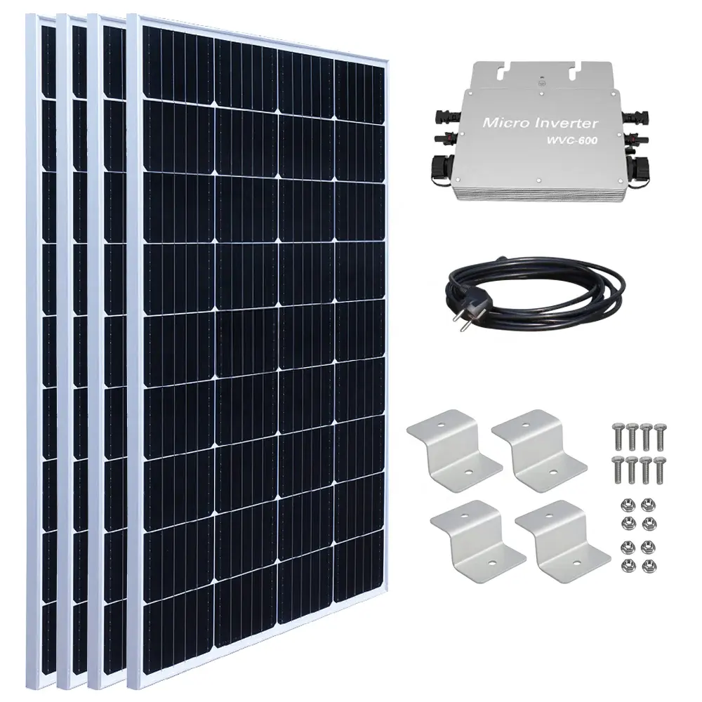 Mini On Grid Panneau Solaire Plug and Play 400W 600W 800W Panneau Solaire 400w Kit Solaire Complete