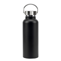 Botol air baja tahan karat dinding ganda botol minum olahraga Logo terisolasi kustom 500ml/750ml dengan tutup bambu