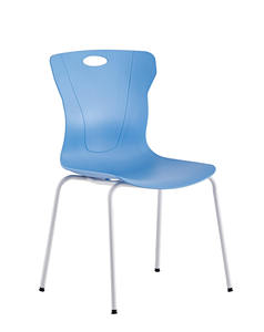 Modern Blue PP Plastic Lightweight Waterproof Portable <b>Dining</b> <b>Chair</b> with Metal Legs <b>Stackable</b> for Home Office Use - Product Image 1
