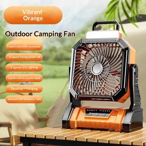 Ventilateur <span class=keywords><strong>de</strong></span> camping extérieur Hikeon avec lumière LED, 4 vitesses, rechargeable par USB, étanche, alimenté par batterie, portable, à suspendre/à poser, utilisation en cas d'urgence - Product Image 5