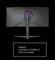 Komputer game Desktop tampilan Lcd 3440*1440, komputer layar lengkung 1ms 34 inci 165Hz VA nilai tinggi