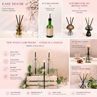Bougie éternelle unique en métal, rechargeable, réutilisable, sans fumée, avec mèche à huile, 5 couleurs, pour la décoration de la maison, des tables de mariage