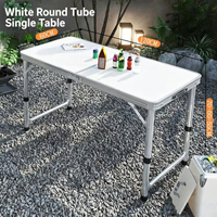 Table de repas d'extérieur moderne rectangulaire en alliage d'aluminium pliable, réglable en hauteur, légère et durable, garantie 5 ans