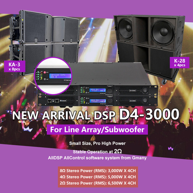 D4-3000 DSP Amplifier 5000 Watts Linear Digital 4 Channel High Power Audio Class d with Germany Dsp