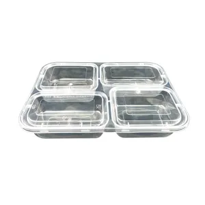 2/3/4/5 Compartments Microwave Frozen And Hot Food Takeaway Packing Disposable PP Plastic Meal Box Bento Container