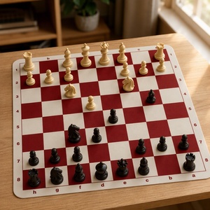 Tapis d'échecs en silicone personnalisé OEM, plateau de jeu d'échecs portable, pliable, enroulable, léger et lavable - Product Image 2