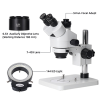 Magic Earth ME745T Real Photo 3.5X-45X Stereo Industry Microscope Video Camera Trinocular