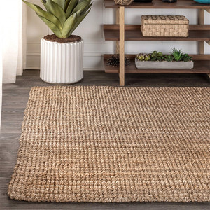 Chân Thảm tre wicker mây vải bố hiên thảm đồng bằng Tatami Raffia Twill vòng tròn mộc mạc kaki dày 10x14 mùa thu giọng - Product Image 2