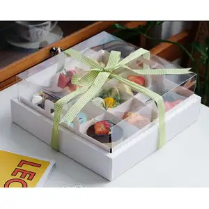 Chinese supplier cake pastry biscuit dessert afternoon tea packaging boxes biodegradable transparent cookie box