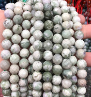 Naaturl Perles rondes facettées en jade de paix Perles en pierre de gros 8mm