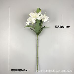 Lys artificiels à branche unique BH-01, haute simulation, pour décoration de mariage et de maison - Product Image 4