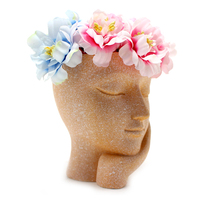 Pot de fleurs en forme de tête de fille, pot à plantes succulentes, pots en résine mignons pour succulentes, cactus, pots de plantes d'intérieur