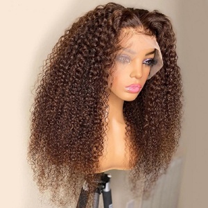 Produits capillaires humains vierges indiens importés de Chine Perruques à lacet frontal frisé 13*4 pour femmes noires - Product Image 4