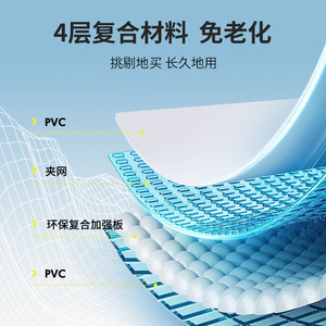 สระน้ำเป่าลมทรงสี่เหลี่ยมพับได้ Quanqi ทำจาก PVC สำหรับเด็ก สระว่ายน้ำกลางแจ้ง ถังเก็บน้ำ อ่างอาบน้ำ - Product Image 5